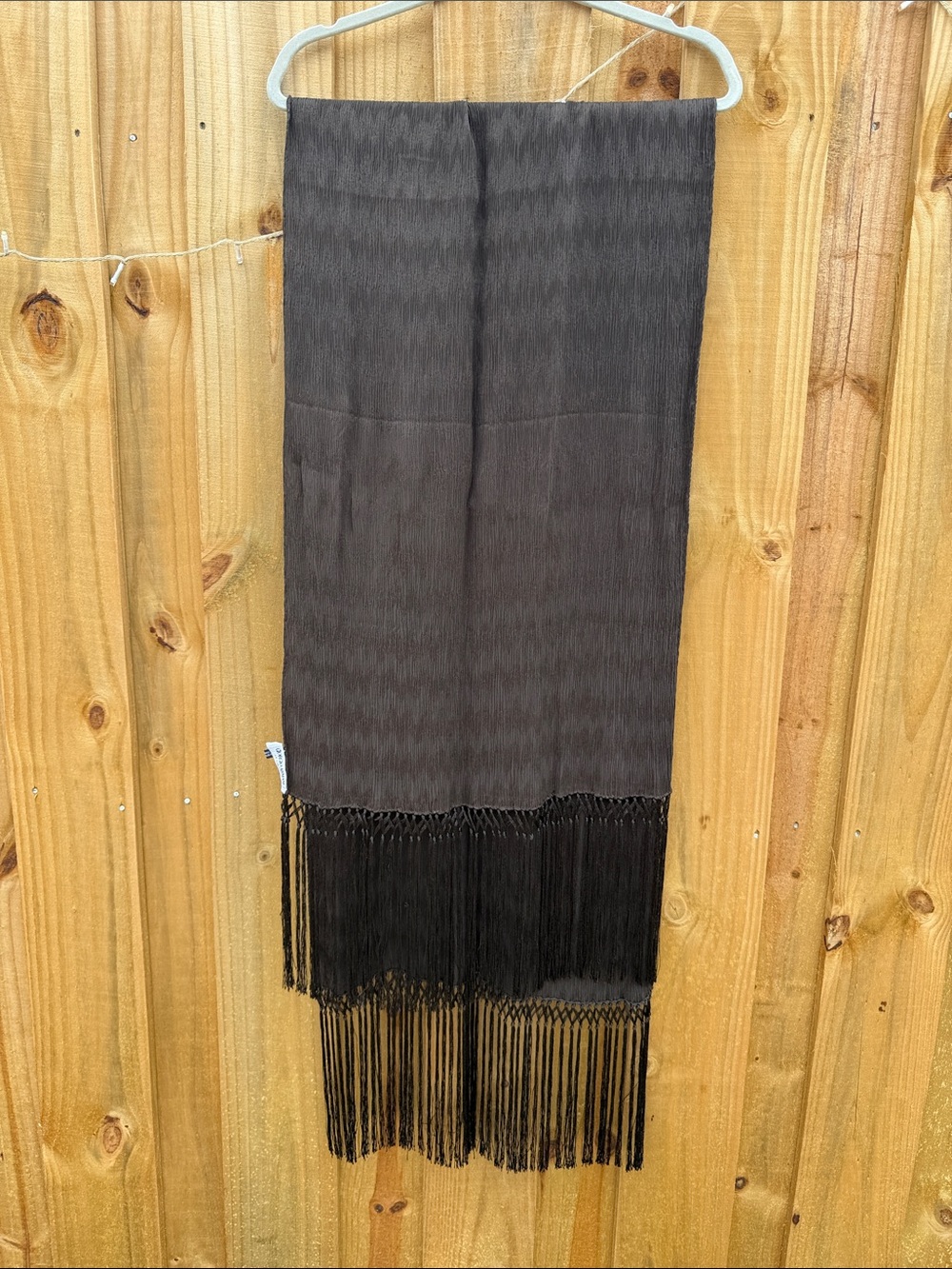 Giorgio Armani Brown Fringe Scarf Wrap